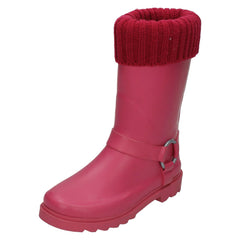 Ladies Spot On Ring Strap Wellington Boots