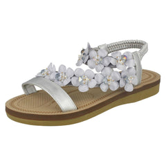 Ladies Anne Michelle Flower Trim Sandals