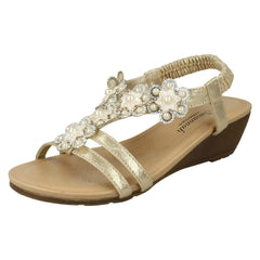 Ladies Savannah Mid Wedge Slingback Sandals