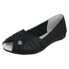 Ladies Down To Earth Peep Toe Casual Shoes F00328