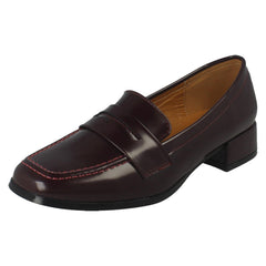Ladies Spot On Low Heel Loafer Shoes F90155