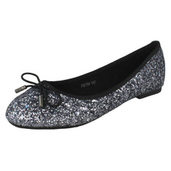 Ladies Anne Michelle Glittery Ballerina Shoes