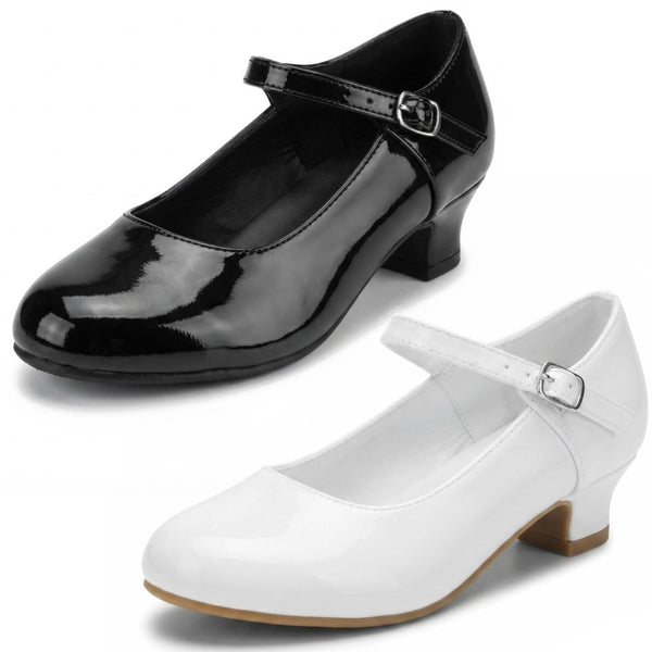Girls Spot On Mid Heel Buckle Strap Shoe H3090