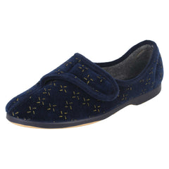 Ladies Ladylove Single Strap Textile Slippers - Emily