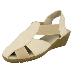 Ladies Casual Down To Earth Sling Back Wedge Sandal