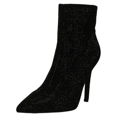 Ladies Diamante Covered High Heel Ankle Boots F51231