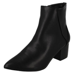 Ladies Spot On Block Heel Ankle Boot F51139