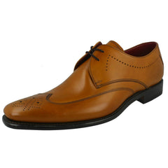 Mens Loake Brogue Lace Up Leather Shoes Stitch