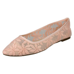 Ladies Spot On Flowery Ballerinas