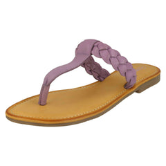 Ladies Leather Collection Braided Toepost Sandals