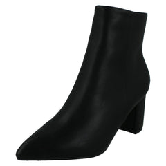 Ladies Spot On Block Heel Ankle Boots F51220
