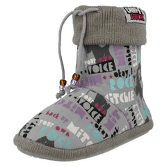 Girls Spot On Camp Rock Boot Slipper