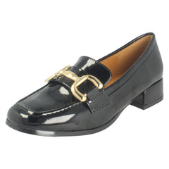 Ladies Spot On Loafers Low Heeled Shoes F90156