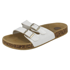 Ladies Spot On Two Buckle Mules