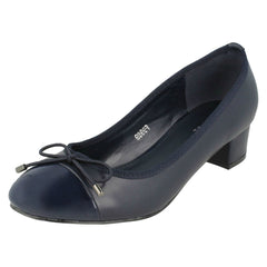 Ladies Spot On Mid Heel Court Shoes