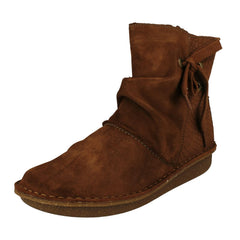 Ladies Clarks Tie Detailed Ankle Boots Funny Oak