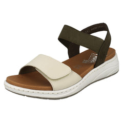 Ladies Rieker Wedge Heeled Strappy Sandals 64300