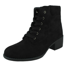 Ladies Spot On Lace Up Ankle Boot