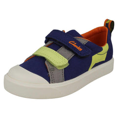 Childrens Clarks Pattern Detailed Light Weight Canvas Shoes City Bright