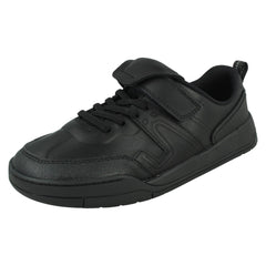 Boys Clarks Fold-Over Tongue School Shoes Laser Track Y