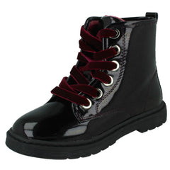 Girls Spot On Casual Lace Up Boots