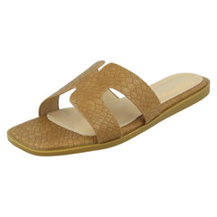 Ladies Spot On Croc Print Mules F00298