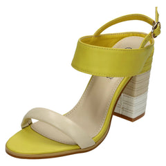Ladies Spot On High Stitched Heel Mule Sandals