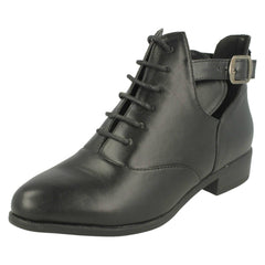 Ladies Spot On Cut Out Ankle Boots