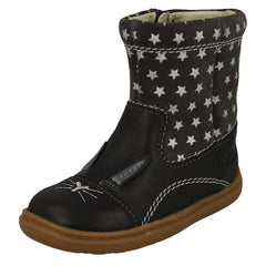 Girls Clarks Rabbit Detailed Mid Calf Boots Flash Ear