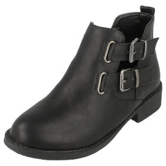 Girls Spot On Ankle Boots With Buckle Detail