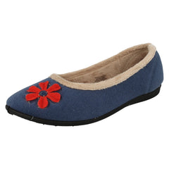 Ladies Padders Wide Fitting Ballerina Slippers Happy