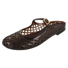 Ladies Spot On Flat Jelly Mesh Mule Sandals F00503