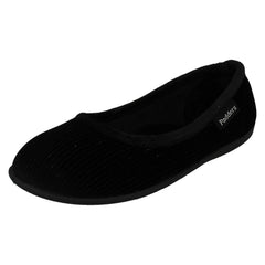Ladies Padders Casual Slip On Textile Slippers - Ballerina