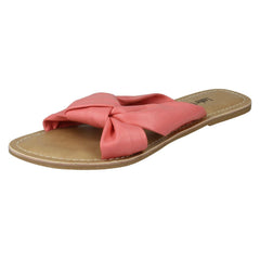 Ladies Leather Collection Knot Vamp Mule Sandals