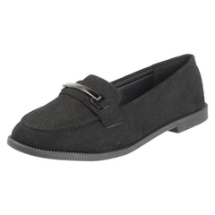 Ladies Down To Earth Black Loafers F80420