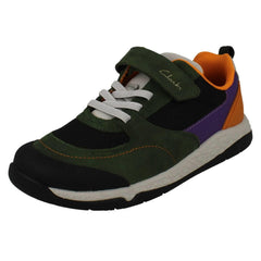 Childrens Clarks Casual Hook And Loop Fastening Trainers - Steggy Stride K