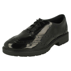 Girls Clarks Lace Up Brogue Detailed School Shoes Loxham Brogue Y