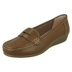 Ladies Down To Earth Wide Fit Wedge Heel Casual Shoes F3124
