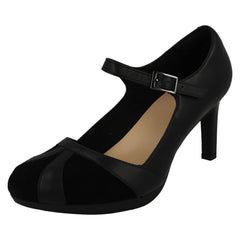 Womens Clarks Heeled Court Shoe With Buckle Ambyr Light