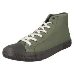 Mens Spot On Lace Up Hi Top Canvas Shoes A3076