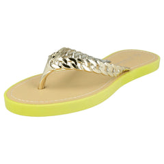 Ladies Savannah Toe Post Sandals With Upper Detailing