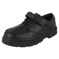 Boys Clarks Elasticaed Lace School Shoes Lorcam Edge K