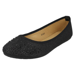 Ladies Spot On Flat Ballerinas