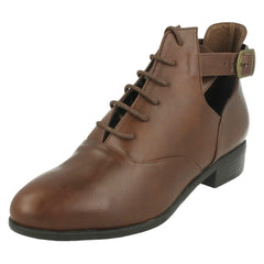 Ladies Spot On Cut Out Ankle Boots