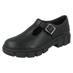 Girls Clarks Chunky Sole T-Bar School Shoes Evyn Bar Y