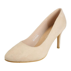 Ladies Spot On Wide Fit 8cm High Heel Court Shoes F90148