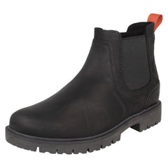 Mens Clarks Leather Smart Chelsea Boot Rossdale Top