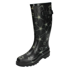 Ladies Spot On Star Print Wellington Boots
