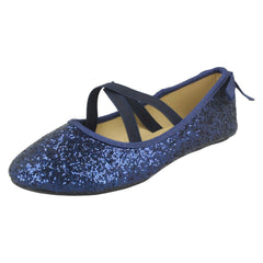 Girls Spot On Elastic Strap Ballerinas