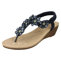 Ladies Savannah Mid Wedge Toepost Sandals